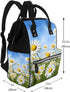 FHEDVBN Backpack Mummy Backpacks Daypack Spring Daisy Flowers Diaper Bag for Women Multifunction Waterproof for Mom
