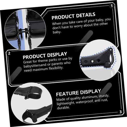 3pcs Stroller Cart Connector, Automotive Connectors for Twin Stroller Universal Adjustable Stroller Accessories
