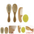 Set 4-piece Infant Scalp Brush Wooden Baby Hair Brush Comb for Newborns Boys and Girls and Comb