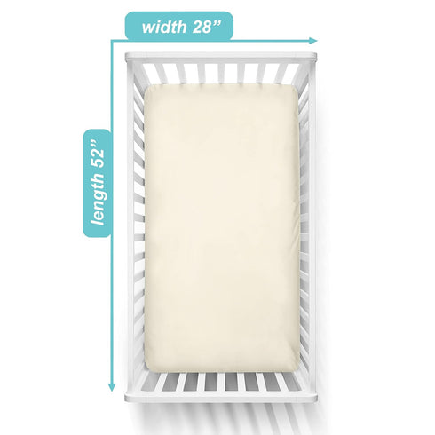 American Baby Company 100% Natural Cotton Fitted Crib Sheet, 52" x 28", Ecru, for Boys and Girls