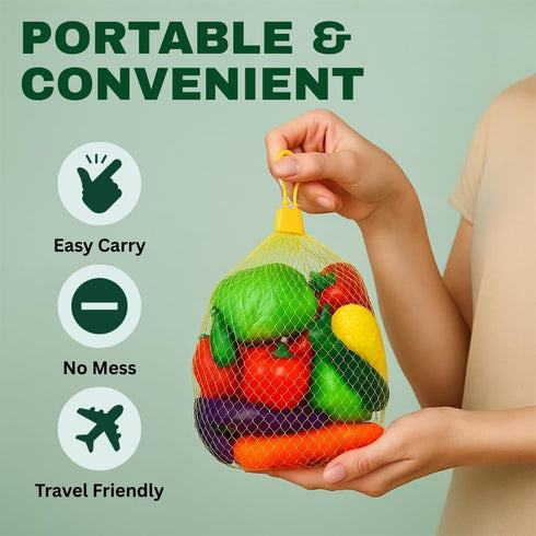 20 Playset Set Pieces Play Vegetables - Life-Sized Toy Food for Kids Kitchen, Healthy Farmer's Market Grocery Pretend