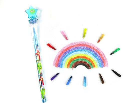24 2 1 TINYMILLS Pcs Religious Christian in Stackable Stacking Crayon with Extra Stamper Topper, Sunday School