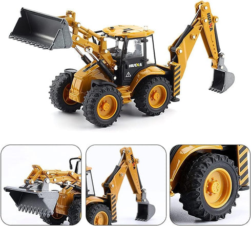 1/50 Bulldozer Dollox Die-cast Excavator Backhoe Front Loader Truck Metal Engineering Vehicle Construction Tractor