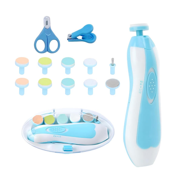 Baby Nail Trimmer File with Light Safe Electric Nail Clippers Kit for