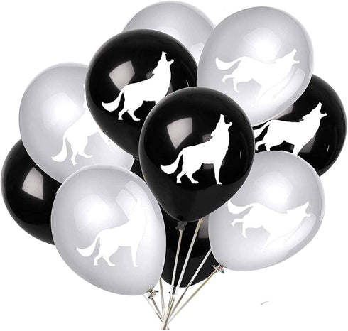 24PCS Wolf Latex Balloons for Wild Wolf Animal Theme Party Supplies, 12inch Balloons for Kids Birthday