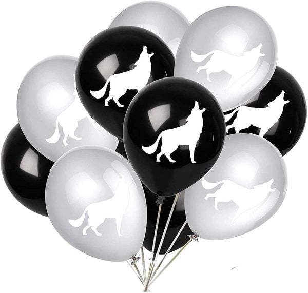24PCS Wolf Latex Balloons for Wild Wolf Animal Theme Party Supplies, 12inch Balloons for Kids Birthday