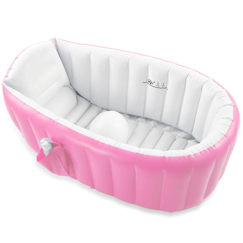 EZYCOK Swimming Inflatable Baby Bathtub, Portable Infant Toddler Bathing Tub Non Slip Travel Bathtub Mini Air Pool Kids