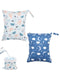 ALVABABY 2pcs Waterproof Wet Dry Bags,Reusable with Two Zippered Pockets,Baby Cloth Diaper,Travel,Beach,Pool,Daycare,Soiled