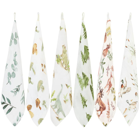 LifeTree 6 Pack Baby Muslin Washcloths for Unisex, 70% Viscose from Bamboo