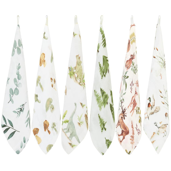 LifeTree 6 Pack Baby Muslin Washcloths for Unisex, 70% Viscose from Bamboo