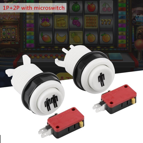 Arcade Button, 1P 2P Player Push Button DIY Kit for Arcade Joystick Games.