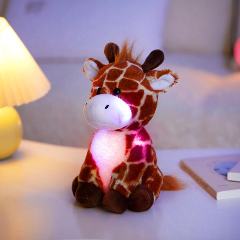 Glow Guards 12'' Light up Giraffe Stuffed Animal, Soft Plush Toy with LED Night Lights