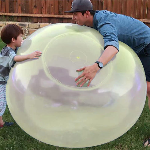Bubble Ball Toy for Adults Kids Inflatable Water Ball Beach Garden Ball Soft Rubber Ball Outdoor Party 47in (Yellow)
