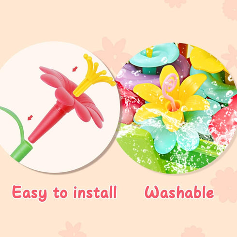 3 4 5 6 Set Playset, 3+ VERTOY Gifts for Year Old Girls, Flower Garden Building Toys for Toddlers, STEM Preschool