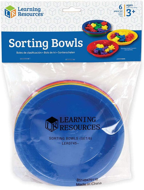 Learning Resources Three Bear Family Sorting Bowls, Set of 6, Multi-color, 6" Diameter, Ages 4+