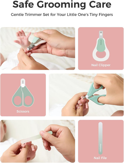 Momcozy Core Baby Kit, Baby Shower & Registry Essential Kit for Grooming&Health&Cleansing Care, Includes Nail File