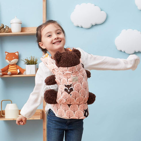 Bebamour Original Baby Doll Carrier for Kids - Green Floral Design