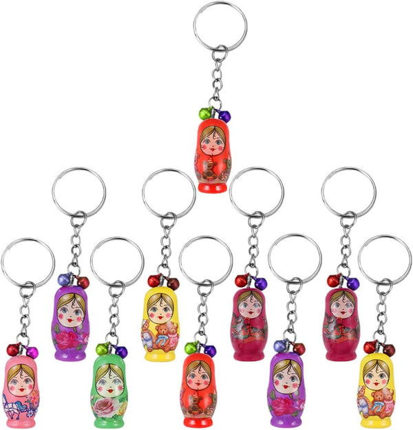 Toyvian 36pcs Key Chain Russian Doll Keychains, Miniature Babushka Doll Mobile Phone Charm Pendant