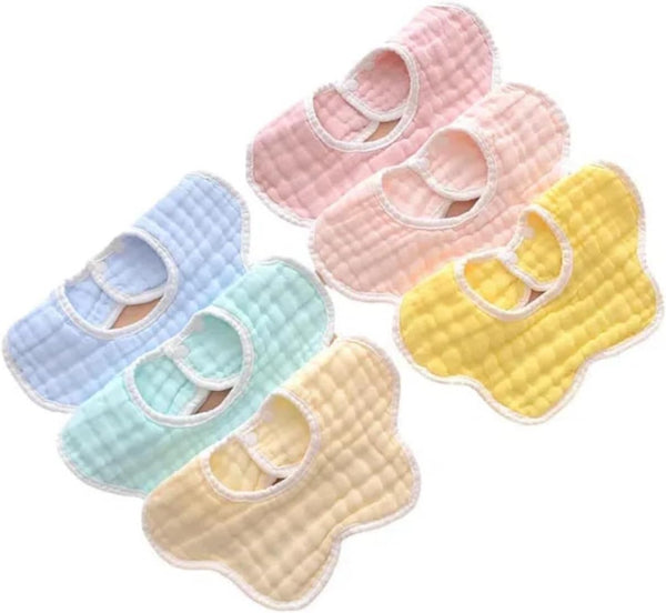 Muslin Baby Bibs for Boys and Girls, Cotton Drooling and Teething Bibs,