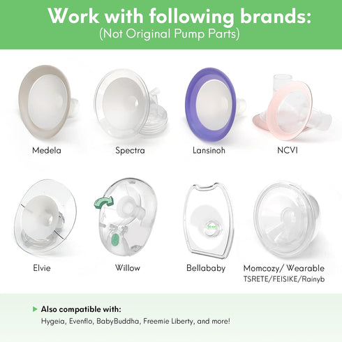 Mompmuir 21-23mm (2 Mompmuri Breast Pump Cushion S | Breast Pump Accessory, Sizing Insert for Flange Shields | Elastic