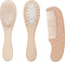 Jaasuee Baby Bath Grooming Kit Natural Wooden Hairbrush with Gentle Goat Bristles, Pear