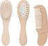 Jaasuee Baby Bath Grooming Kit Natural Wooden Hairbrush with Gentle Goat Bristles, Pear