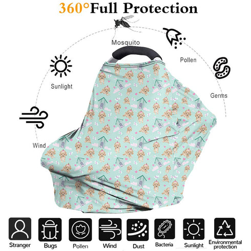 Binienty Multi Use Baby Nursing Cover, High Chair/Shopping Cart/Stroller Cover, Pink Leopard Cheetah Stripe Print, Baby