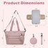 LONG VACATION Diaper Bag Tote Large Baby Diaper Tote Waterproof Travel Tote with Pacifier Case And Changing Pad (Pink)