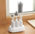 Theodate Pierre Set, 6 Baby Bottle Brush Silicone, White and Gray, Piece, Base Supprt, for Bottles, Nipple, Straws