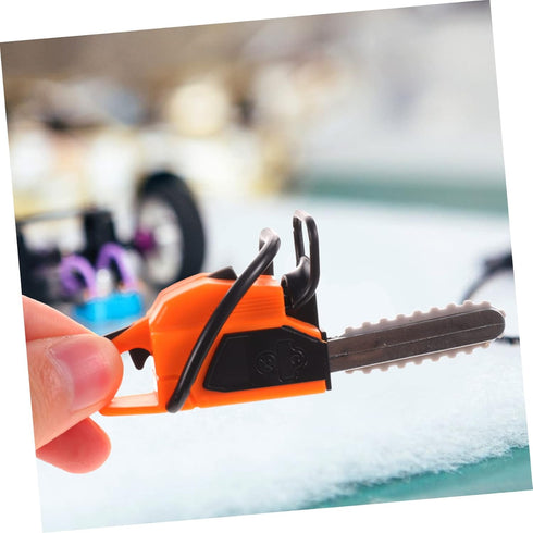 2pcs Dollhouse Chainsaw Mini Toys, Plastic Outdoor Playsets, Tiny Chainsaw Model