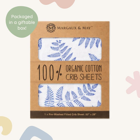 100% 28 52 Margaux & May Organic Muslin Crib Sheet Organic Cotton, Fitted Crib Mattress Sheet, Soft & Breathable