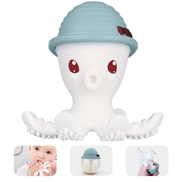 Baby Teether Toys for 3-12 Months, Fun Teething Toys for Infant 12-18 Months, Mombella Octopus Silicone Comfort Chewing