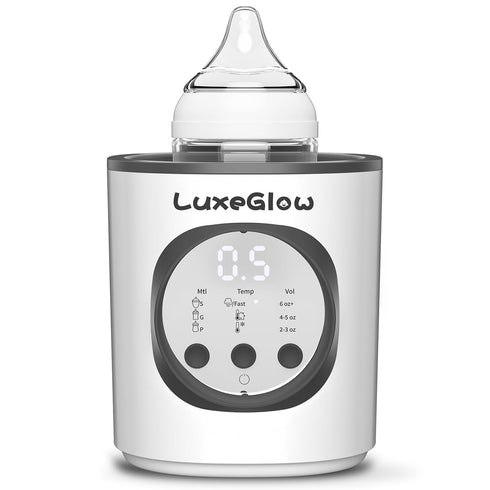 LuxeGlow Fast Baby Bottle Warmer for Breastmilk and Formula,10-in-1 Functionality Intelligently Heating, Accurate