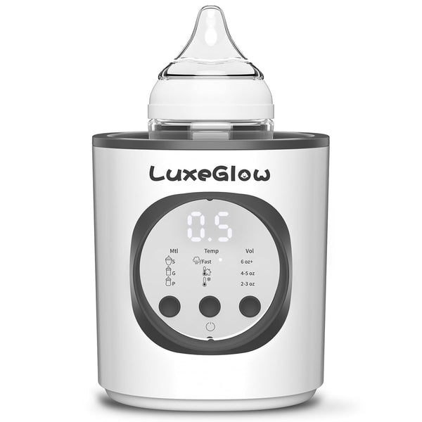 LuxeGlow Fast Baby Bottle Warmer for Breastmilk and Formula,10-in-1 Functionality Intelligently Heating, Accurate