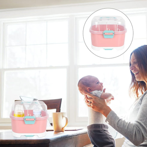 Countertop Kisangel Baby Bottle Drying Rack High Capacity Bottle Dryer with Detachable Hollow Drain Net and Pacifier