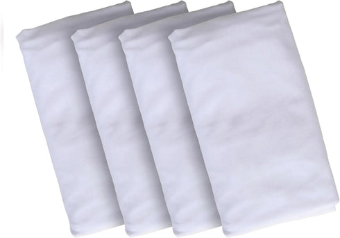 Set 4 Kaplan Early Learning Lightweight Compact Crib Sheet - White - of - Soft Breathable Fitted Sheet for Compact