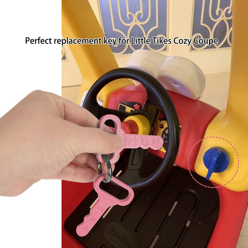 LUAATT Cozy Coupe,2 Pack Replacement Key for Little Tikes Toy Truck Car Personalized Key,Gift Key to Kids(Pink)