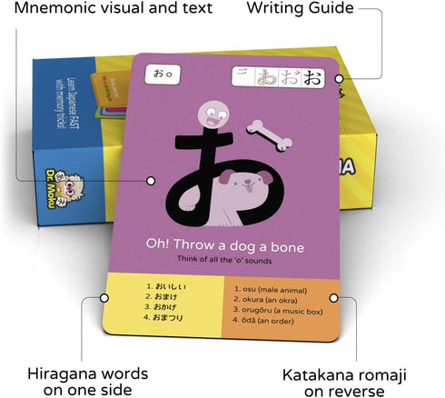 Dr. Moku's Hiragana & Katakana Flash Cards, Learn Japanese Alphabet for Beginners