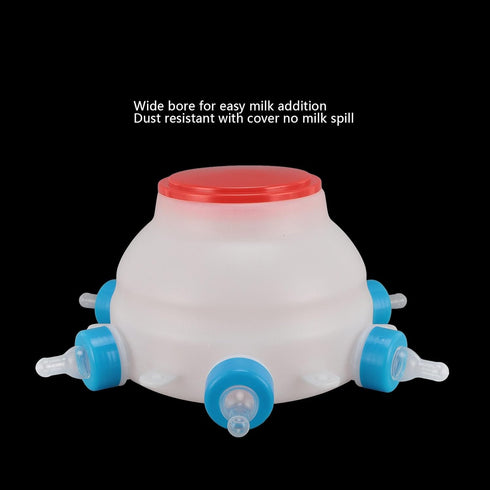 Fockety 6 Lamb Milk Feeder Bottle, Pacifier Round PC Plastics Easy to Clean Sheep Feeding Cup, Portable Safe Milk Pot