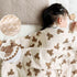 Baby Blanket Double Layer Cotton Muslin Thick Quilt Neutral 40x40Inch Soft Throw Blanket Bear Pattern by Gunnaicat