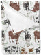 Watercolor Cows Baby Blanket, Farm Cows Green Leaves Flannel Swaddle, Soft Lightweight Receiving Blanket 30x40