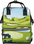 ZSUUGJ Golf Printed Diaper Bag Backpack Baby Bag Multi Function Baby Changing Bags