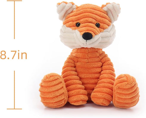 Fox,8.5 Inches) Apricot Lamb Toys Plush Corduroy Fox Stuffed Animal Soft Cuddly Perfect for Child (Corduroy