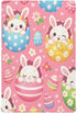 SDMKA Easter Cartoon Bunny Pink Crib Sheets for Boys Girls - Portable Microfiber
