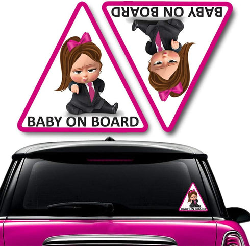SkinoEu 2 166 x Vinyl Self-Adhesive Funny Stickers Baby on Board Girl Decal Car Window Auto B