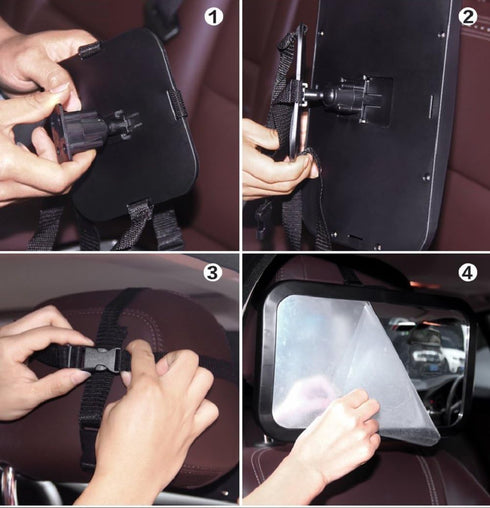 Shynerk Baby Car Mirror - Rear Facing Safety Mirror for Infant with 360° Rotation