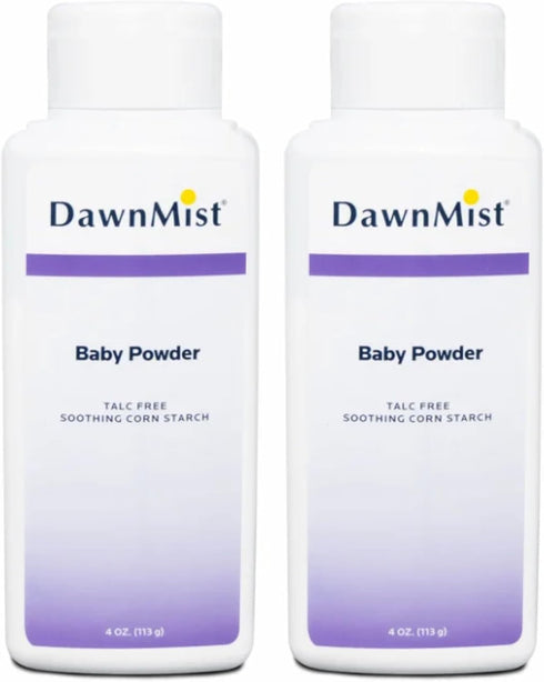 Dukal DawnMist Baby Powder Cornstarch Formula, 4 oz. Pack of 2 Gentle,