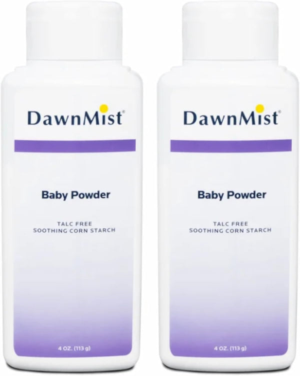 Dukal DawnMist Baby Powder Cornstarch Formula, 4 oz. Pack of 2 Gentle,