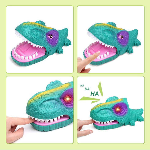 Snappy Dinosaur Dentist Classic Bite Finger Game - Funny Family Party Tabletop Game with LED Light