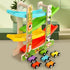TUYFKDS 1 2 3 4 8 1-3 Wooden Car Ramp Toy for Year Old Boys and Girls Level Toddler Race Track with Mini Cars Garage